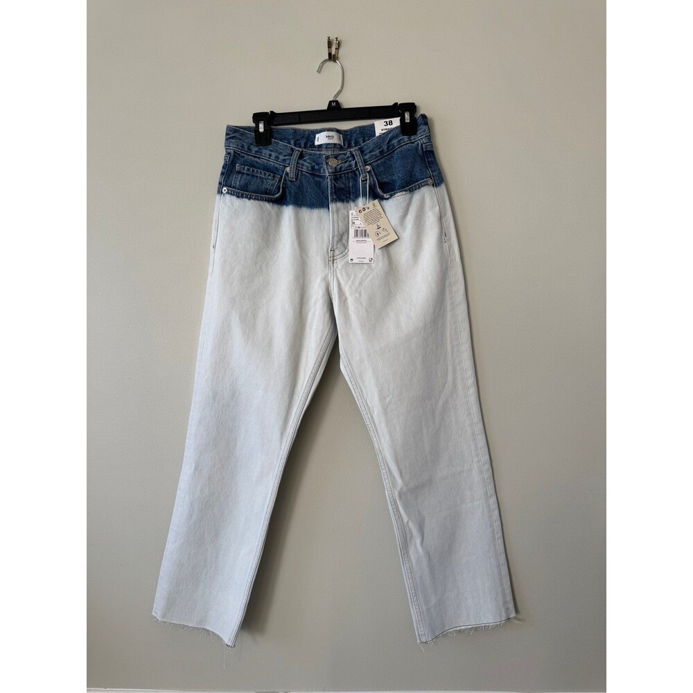 MANGO high waist color block jeans